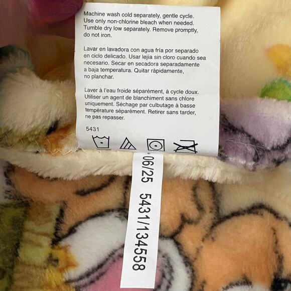 CARE BEARS XL TWIN HALLOWEEN FALL LEAVES THROW BLANKET 60x90 Yellow VTG Retro 🎃 - Picture 15 of 16